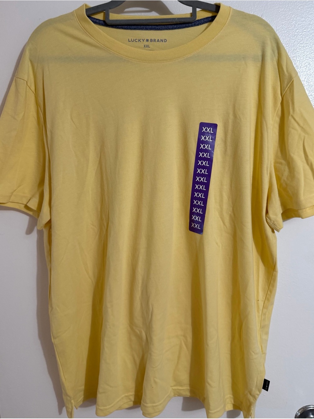 Lucky Brand Men’s Soft Yellow Crew Neck T-Shirt